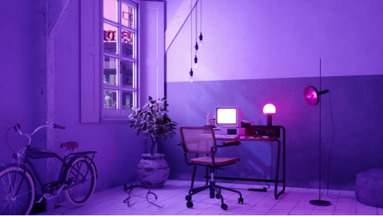 This cyberpunk-style room leans on a black lava lamp to nail the vibe—it’s perfect for this edgy aesthetic.